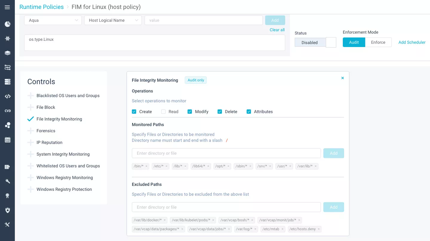 File integrity monitoring