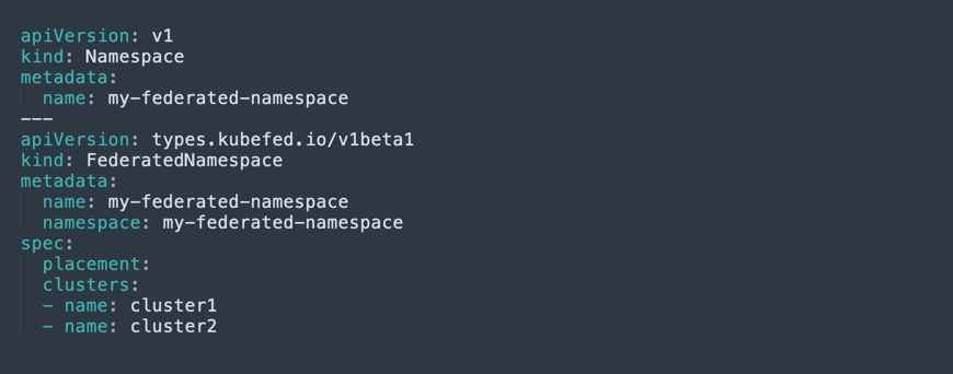 Create a federated namespace