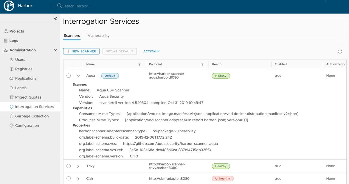 3-Container image Vulnerability scanning in Harbor