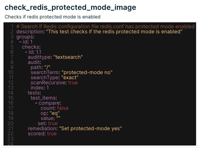 Scan policy to check for redis protected mode