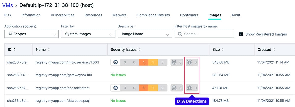 Full event data view - Kinsing malware detection