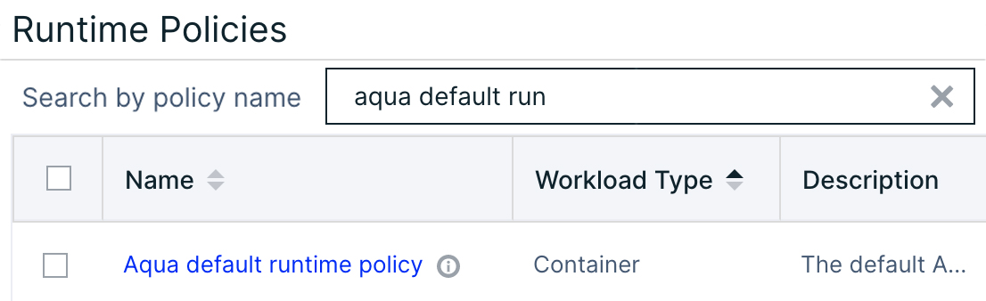 Aqua default runtime policy