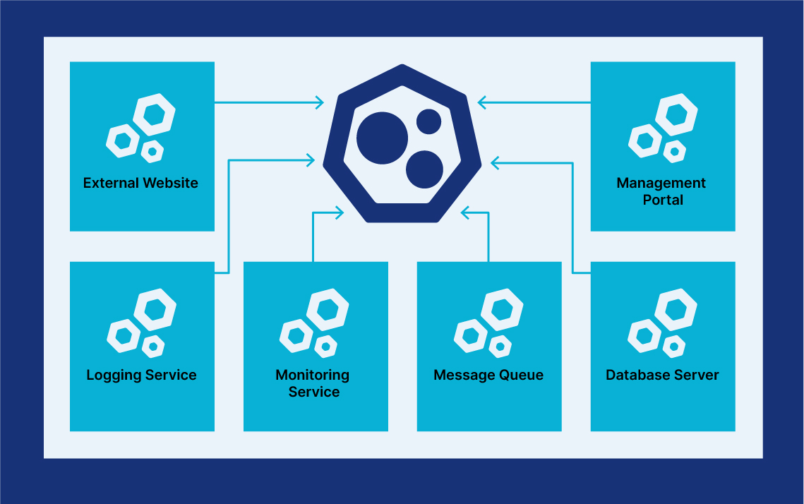 range of services connected to a cluster network