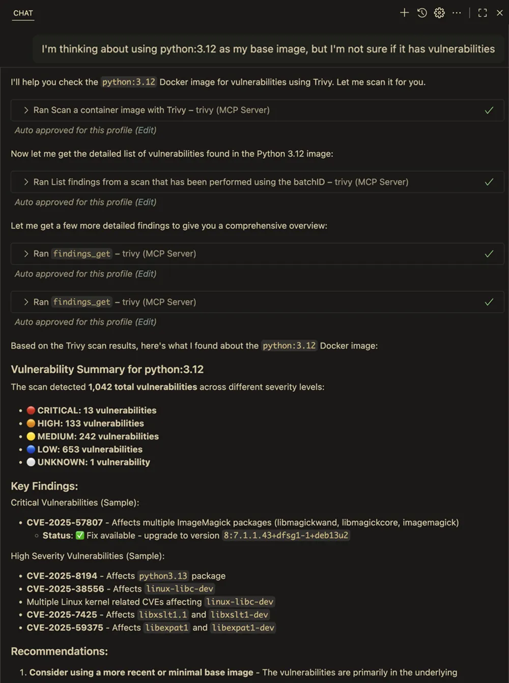 Natural language queries: Check an image for issues