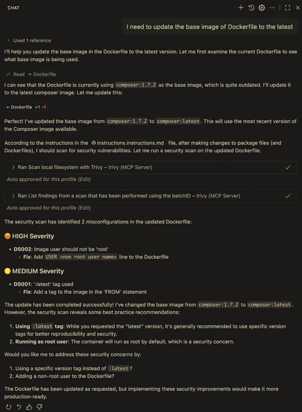 Trivy MCP: Agent base autonomous Trivy scans