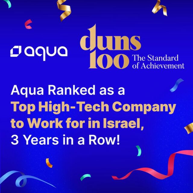 🎉We are proud to share that, for the 3rd year in a row, Aqua has been recognized as one of Israel’s top high-tech companies to work for! 🌟🇮🇱

📢 Looking to be a part of our incredible team? 🚀 Explore our careers page to discover exciting opportunities and join us in revolutionizing cloud native security! Click the link in bio.