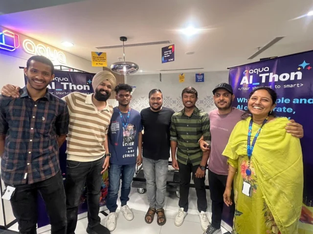 ✨ What an inspiring AI_Thon at Aqua India 🇮🇳!
Our teams brainstormed, coded & showcased brilliant AI solutions 💡.
Huge congrats to Dream Coders 🏆 for their creativity and standout idea 🎉.
Innovation + teamwork = true Aqua spirit 💙